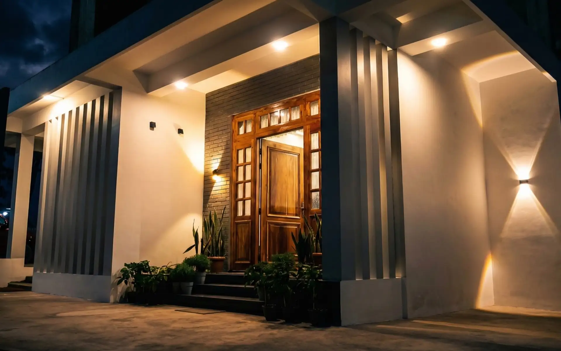 Lawei Homestay exterior at dusk — cozy homestay in Shillong, Meghalaya